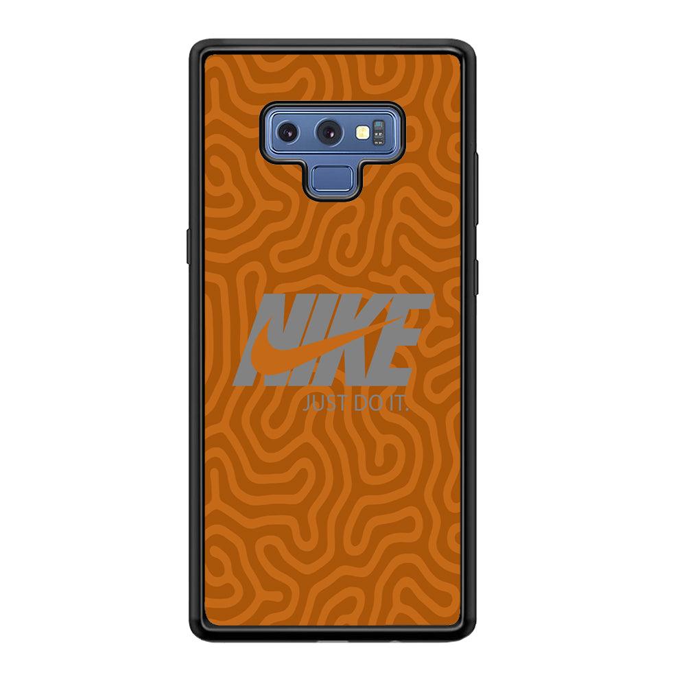 Nike Brown Maze Samsung Galaxy Note 9 Case-Rubber Black (2D Case)-Oxvistore