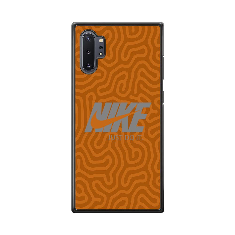 Nike Brown Maze Samsung Galaxy Note 10 Plus Case-Rubber Black (2D Case)-Oxvistore