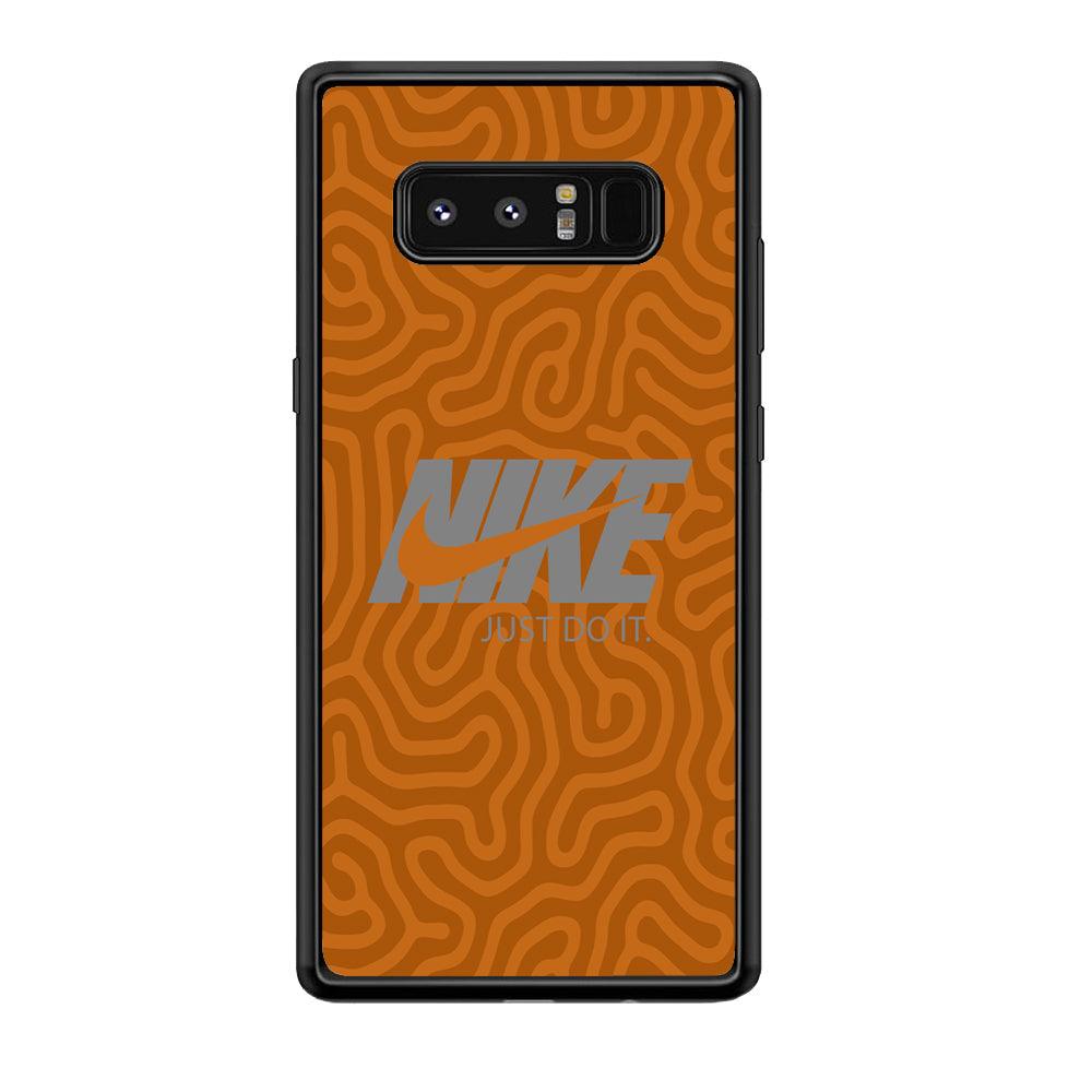 Nike Brown Maze Samsung Galaxy Note 8 Case-Rubber Black (2D Case)-Oxvistore