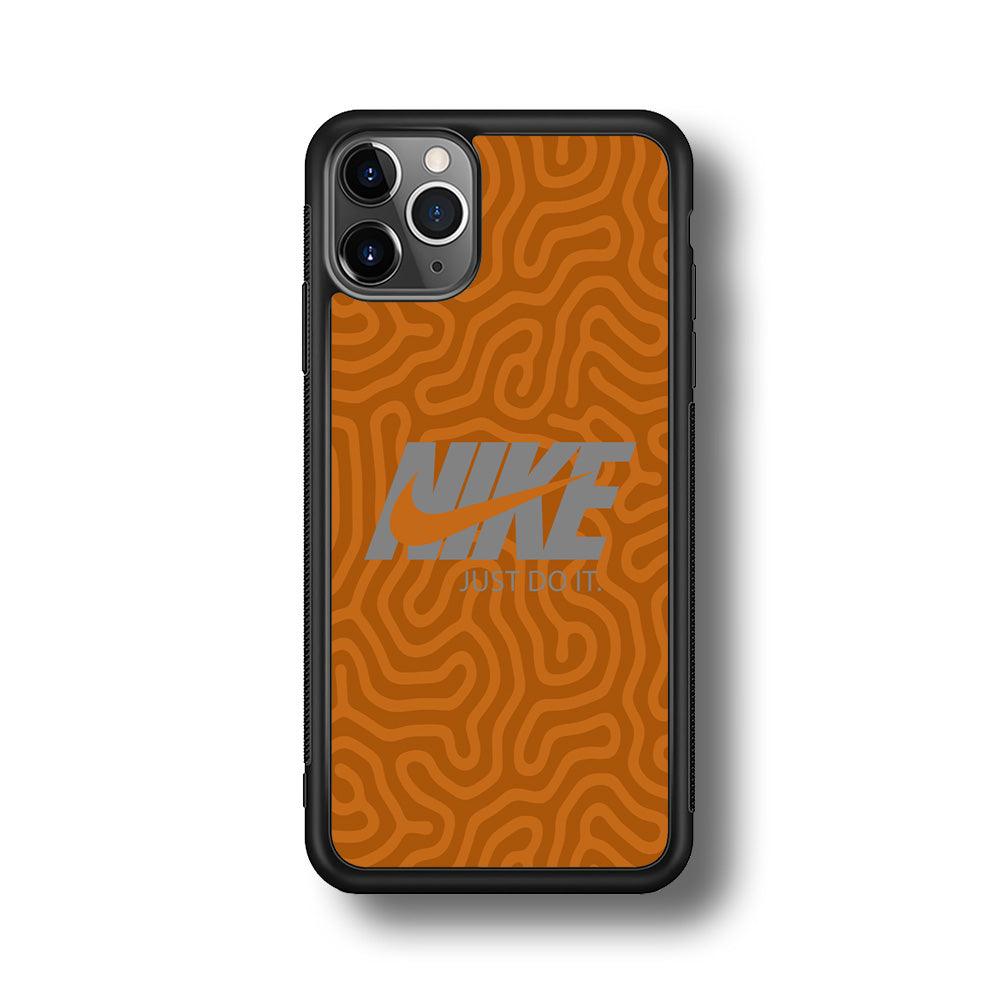 Nike Brown Maze iPhone 11 Pro Case-Rubber Black (2D Case)-Oxvistore