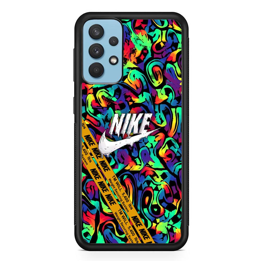 Nike Brushing The Canvas Samsung Galaxy A32 Case-Rubber Black (2D Case)-Oxvistore