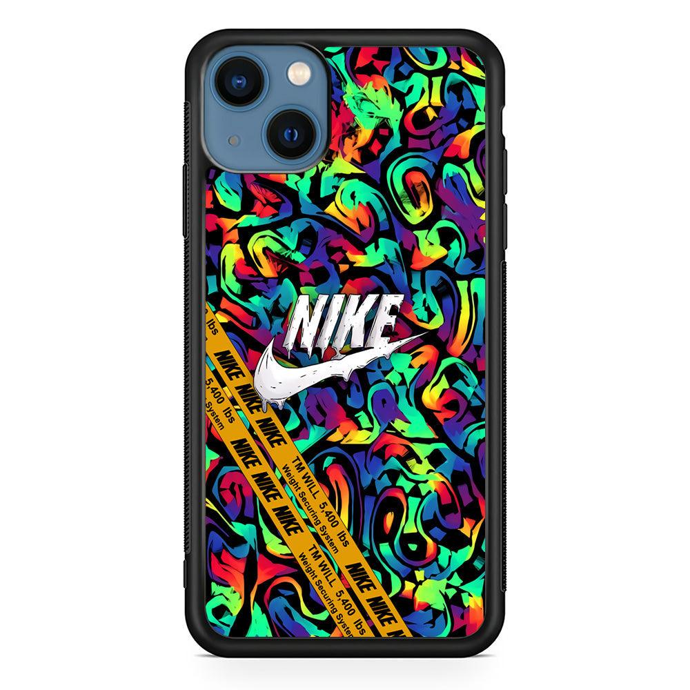 Nike Brushing The Canvas iPhone 13 Case-Rubber Black (2D Case)-Oxvistore