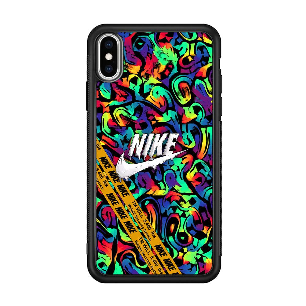 Nike Brushing The Canvas iPhone X Case-Rubber Black (2D Case)-Oxvistore