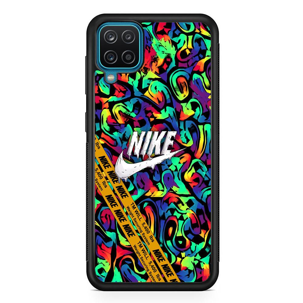 Nike Brushing The Canvas Samsung Galaxy A12 Case-Rubber Black (2D Case)-Oxvistore