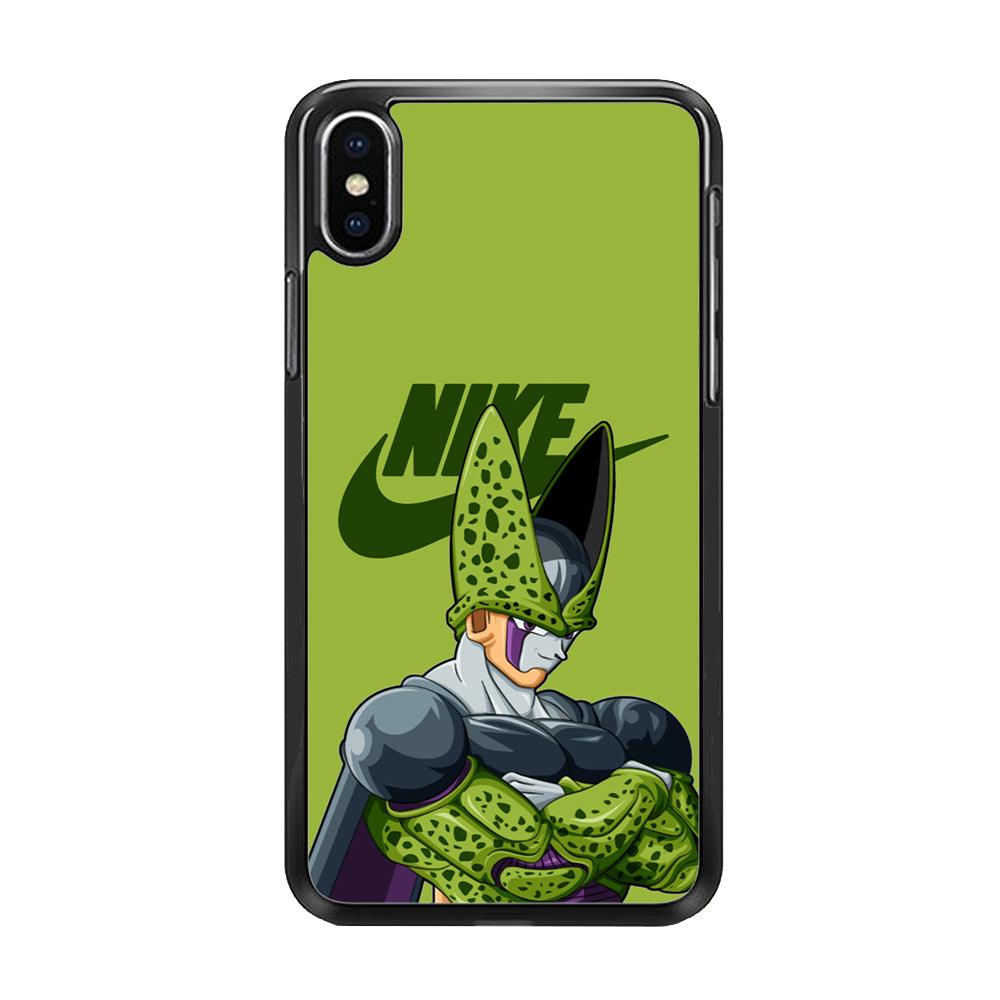 Nike Cell Green iPhone XS Case-Rubber Black (2D Case)-Oxvistore