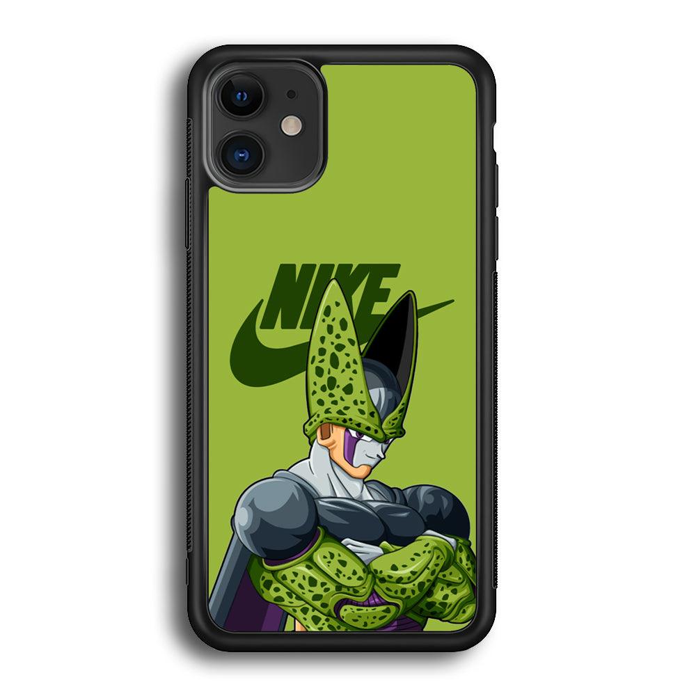 Nike Cell Green iPhone 12 Case-Rubber Black (2D Case)-Oxvistore