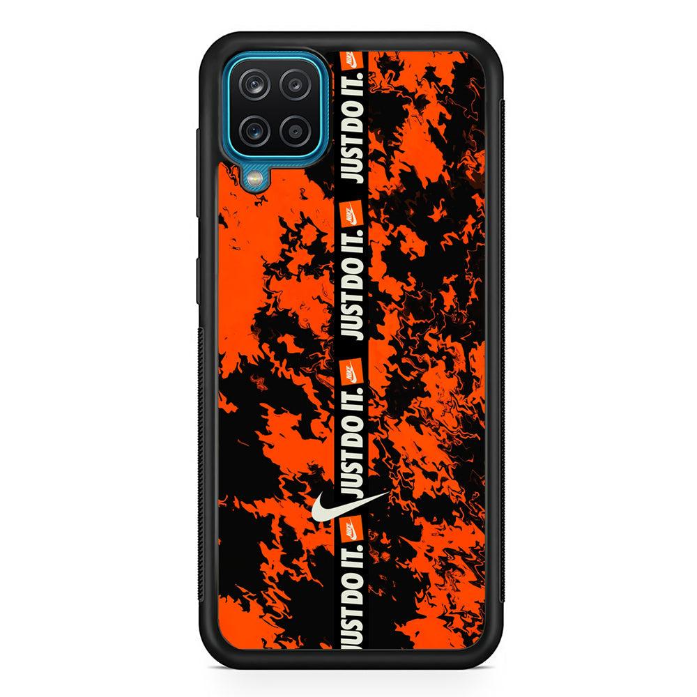 Nike Center of Alteration Samsung Galaxy A12 Case-Rubber Black (2D Case)-Oxvistore