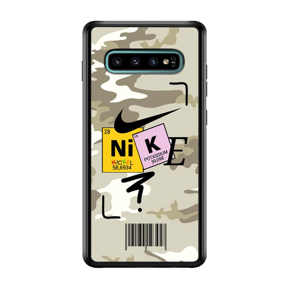 Nike Chemical Formula Samsung Galaxy S10 Case-Rubber Black (2D Case)-Oxvistore