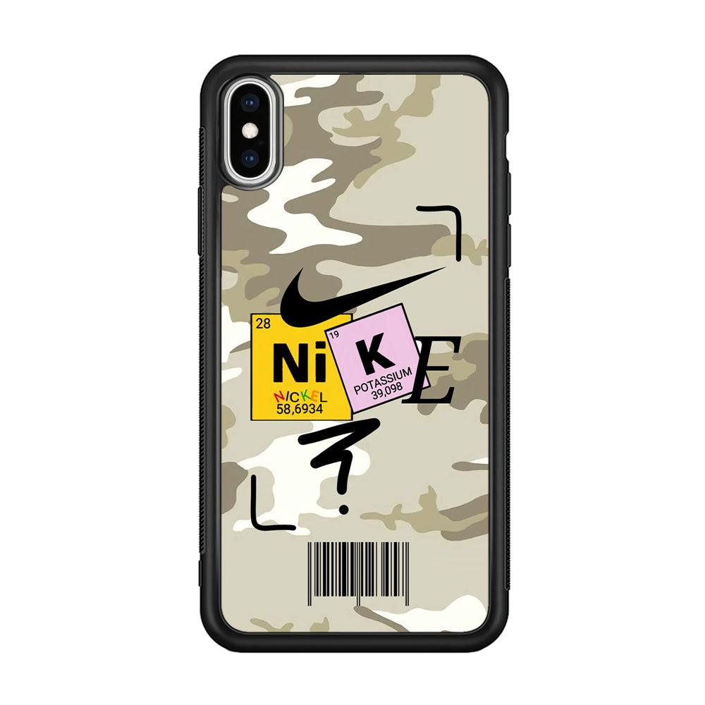 Nike Chemical Formula iPhone X Case-Rubber Black (2D Case)-Oxvistore