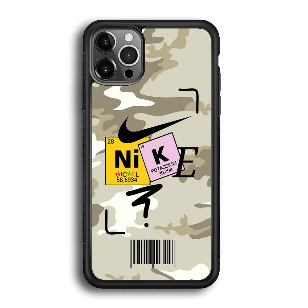 Nike Chemical Formula iPhone 12 Pro Case-Rubber Black (2D Case)-Oxvistore