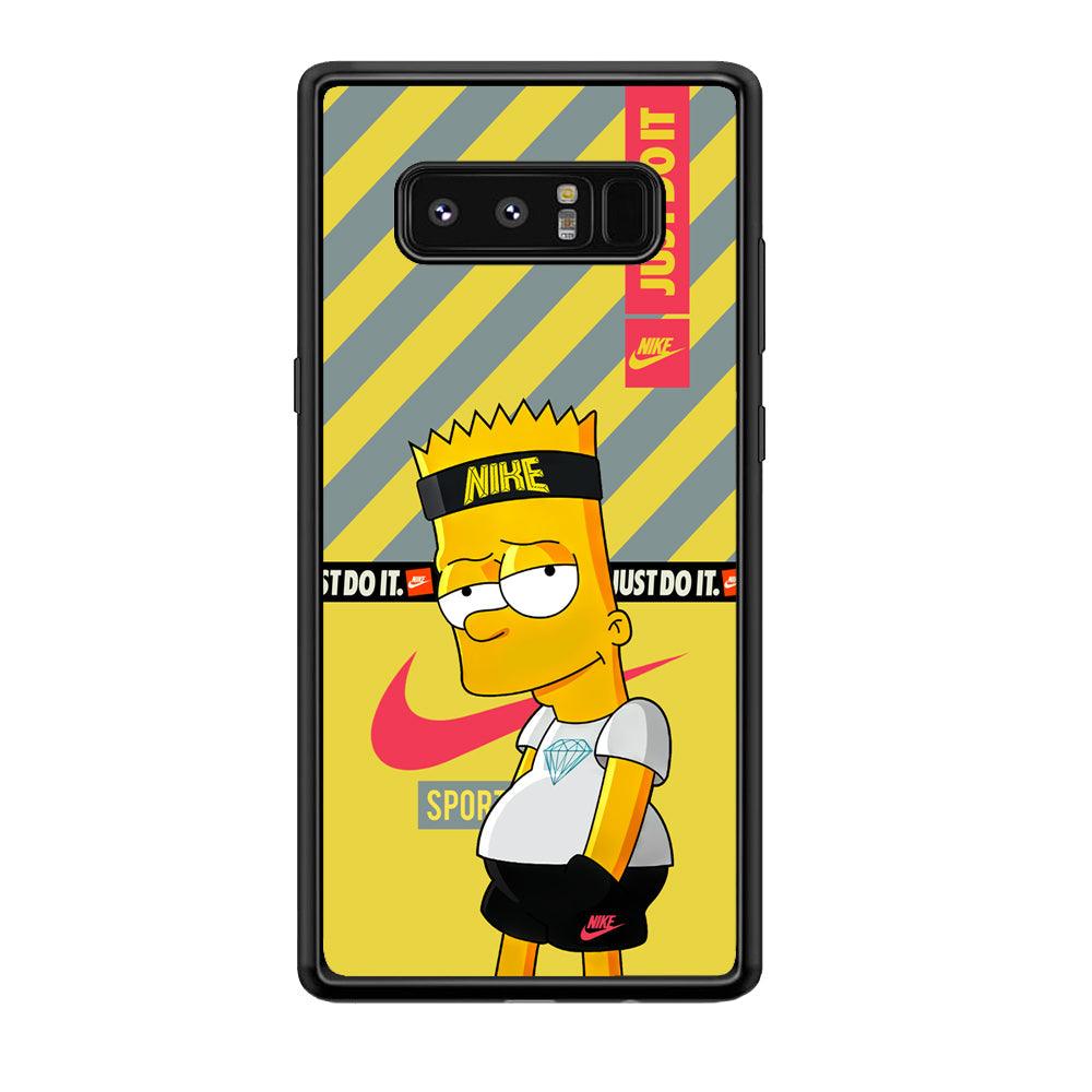 Nike Chill Bart Samsung Galaxy Note 8 Case-Rubber Black (2D Case)-Oxvistore