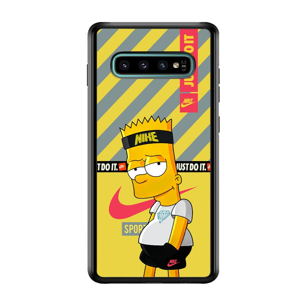 Nike Chill Bart Samsung Galaxy S10 Case-Rubber Black (2D Case)-Oxvistore