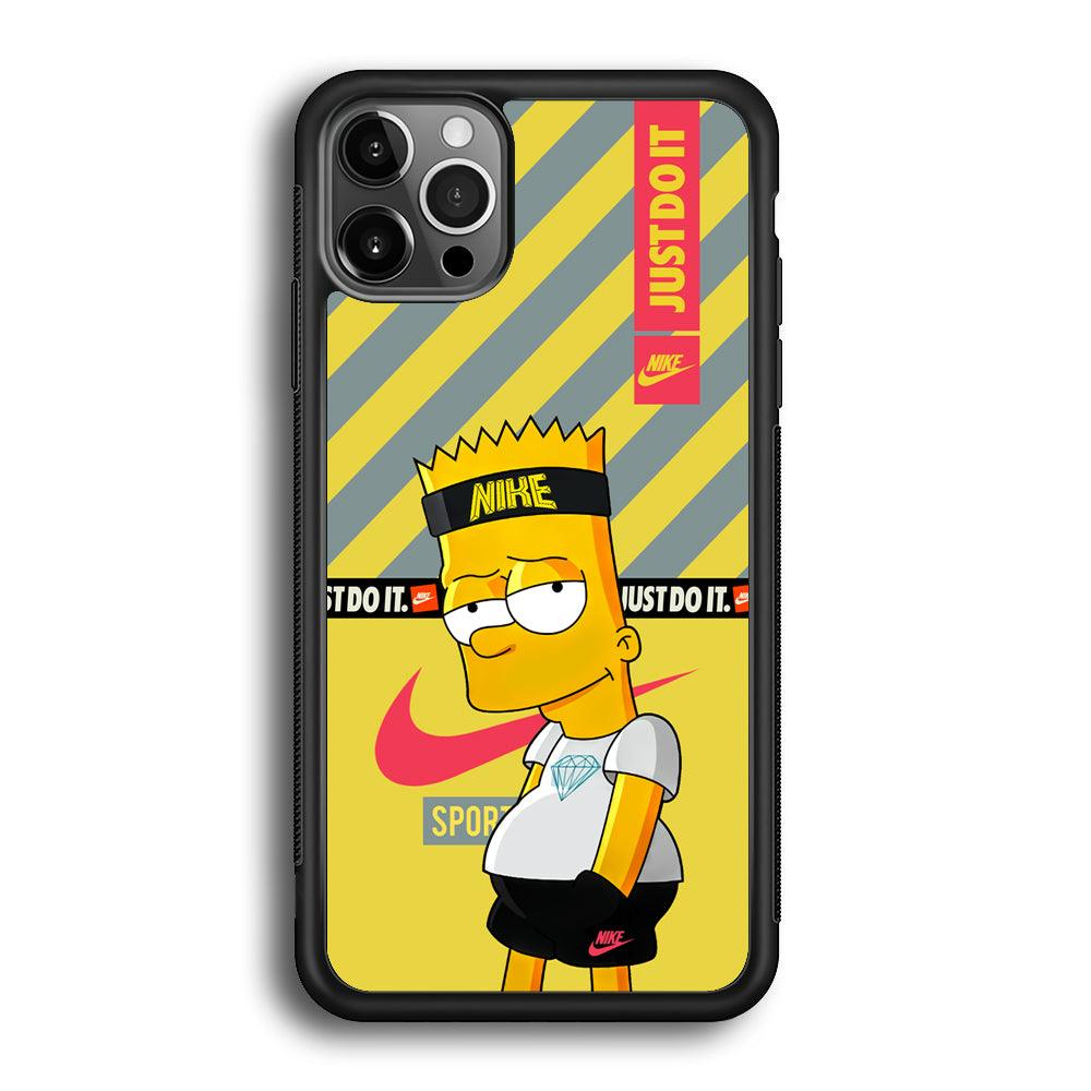 Nike Chill Bart iPhone 12 Pro Case-Rubber Black (2D Case)-Oxvistore