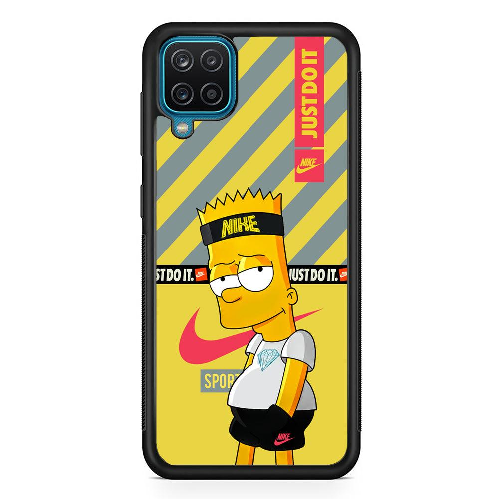 Nike Chill Bart Samsung Galaxy A12 Case-Rubber Black (2D Case)-Oxvistore