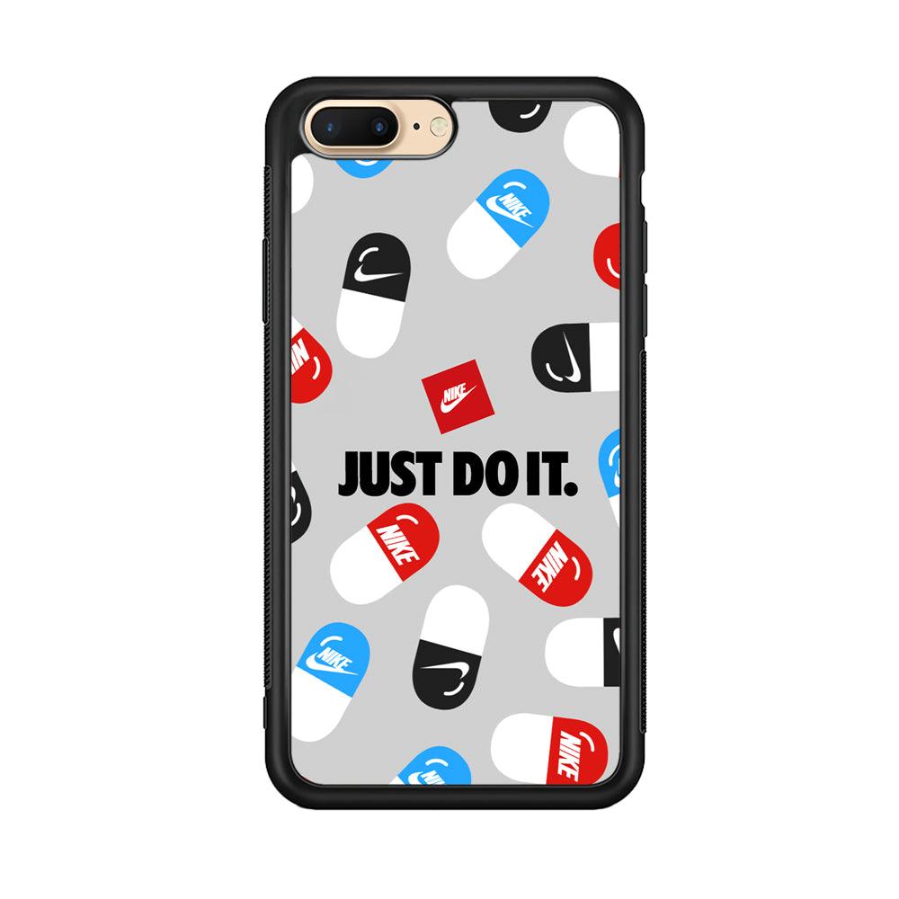 Nike Chill Pill Patern iPhone 7 Plus Case-Rubber Black (2D Case)-Oxvistore