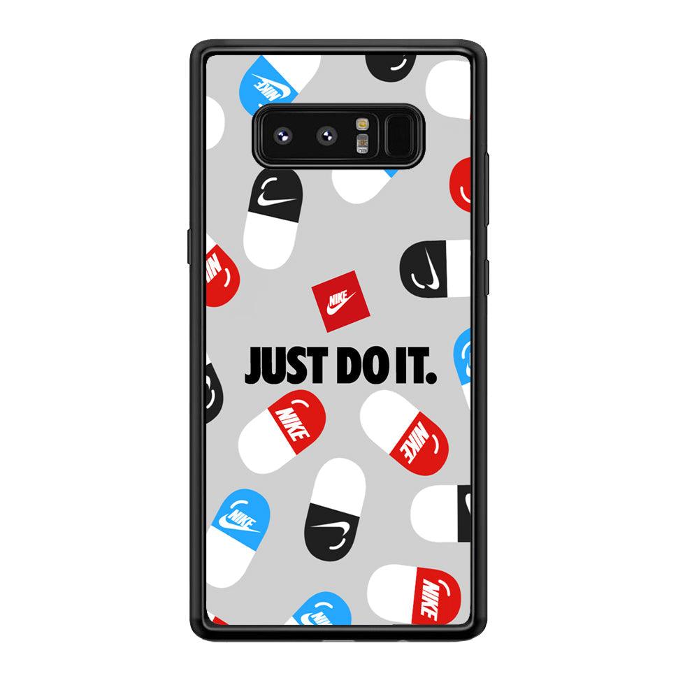 Nike Chill Pill Patern Samsung Galaxy Note 8 Case-Rubber Black (2D Case)-Oxvistore