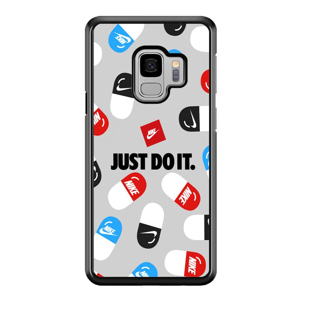 Nike Chill Pill Patern Samsung Galaxy S9 Case-Rubber Black (2D Case)-Oxvistore
