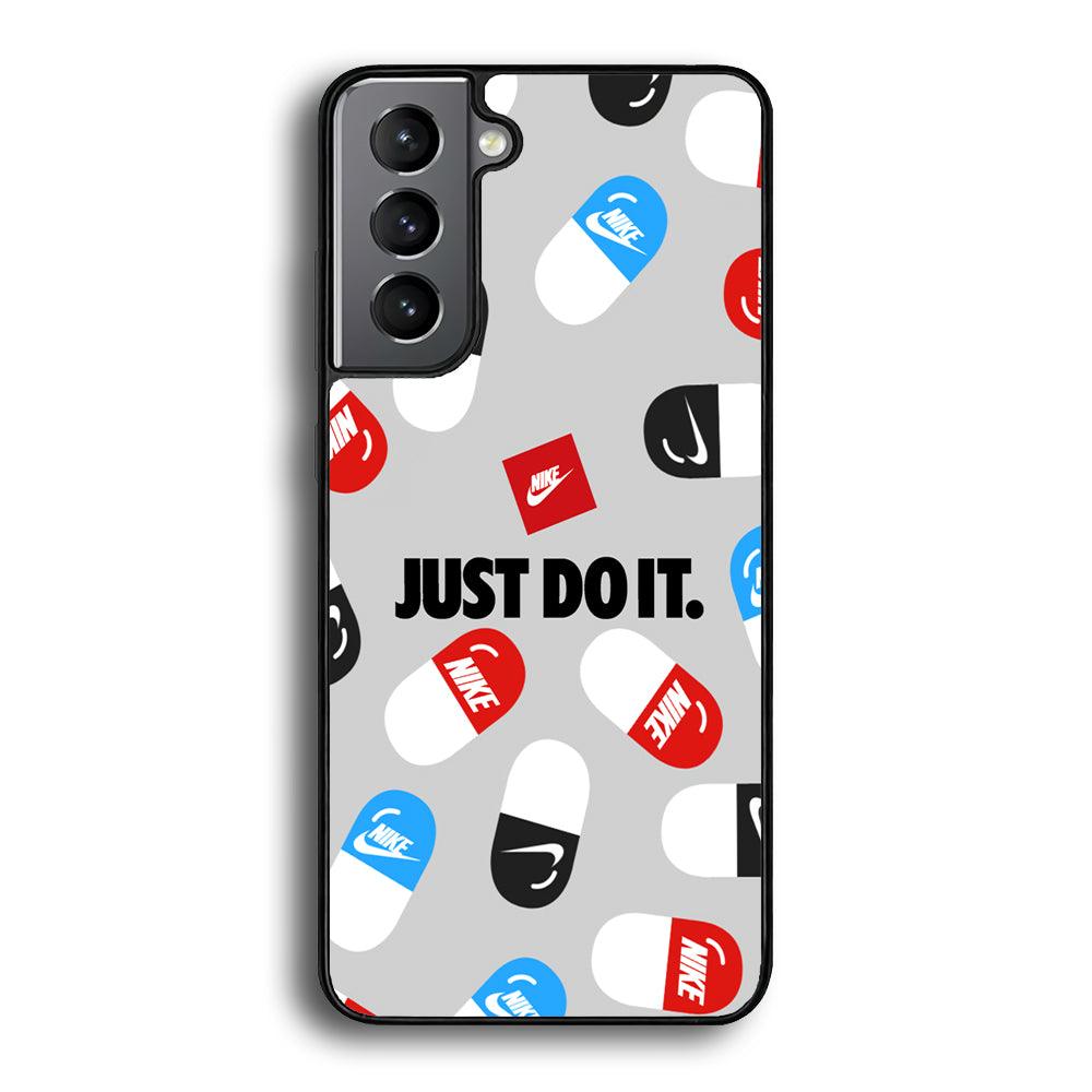 Nike Chill Pill Patern Samsung Galaxy S21 Case-Rubber Black (2D Case)-Oxvistore
