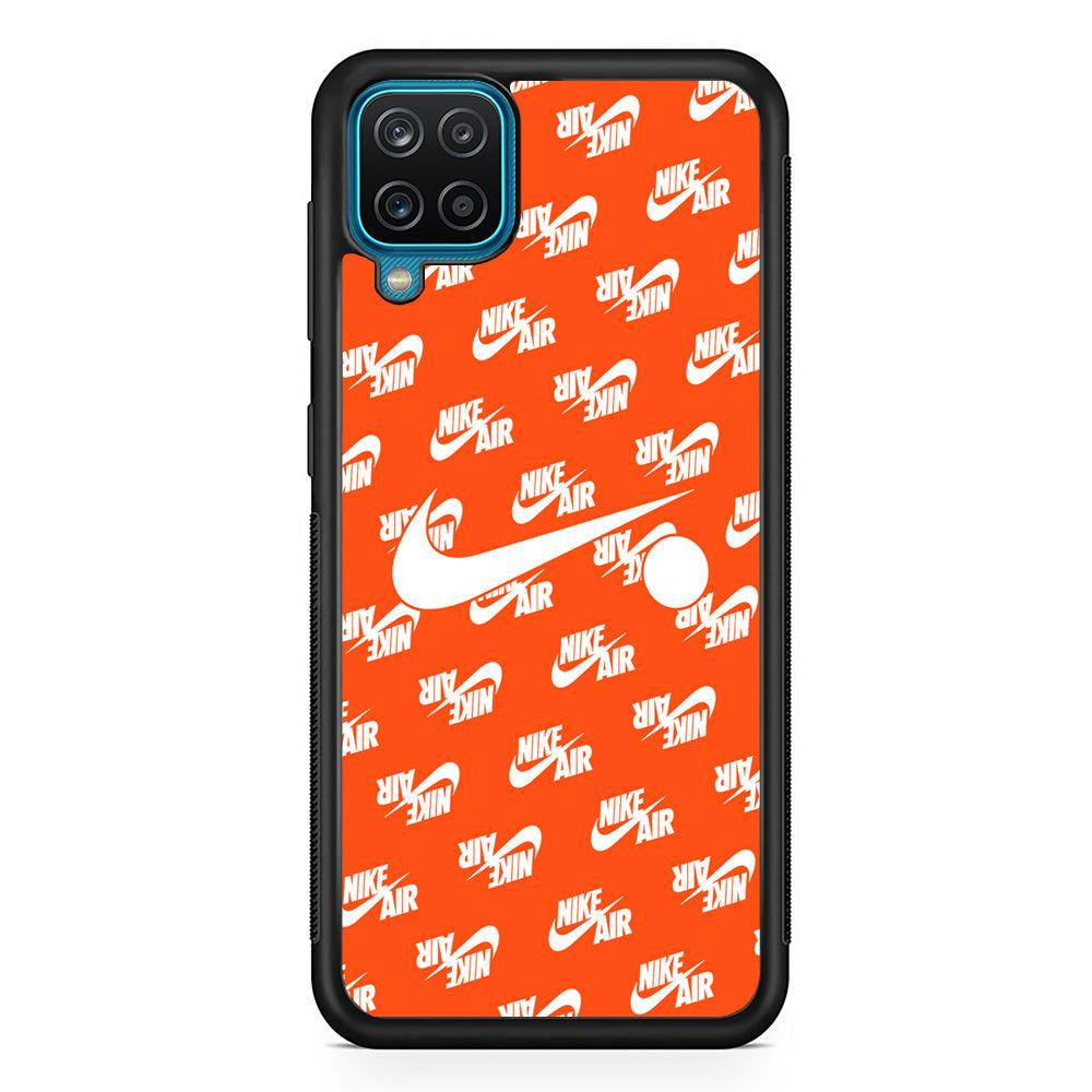 Nike Citrus Theme Samsung Galaxy A12 Case-Rubber Black (2D Case)-Oxvistore