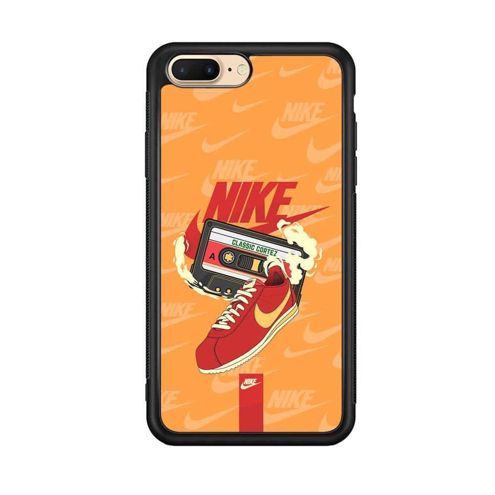 Nike Classic Stride iPhone 8 Plus Case-Rubber Black (2D Case)-Oxvistore