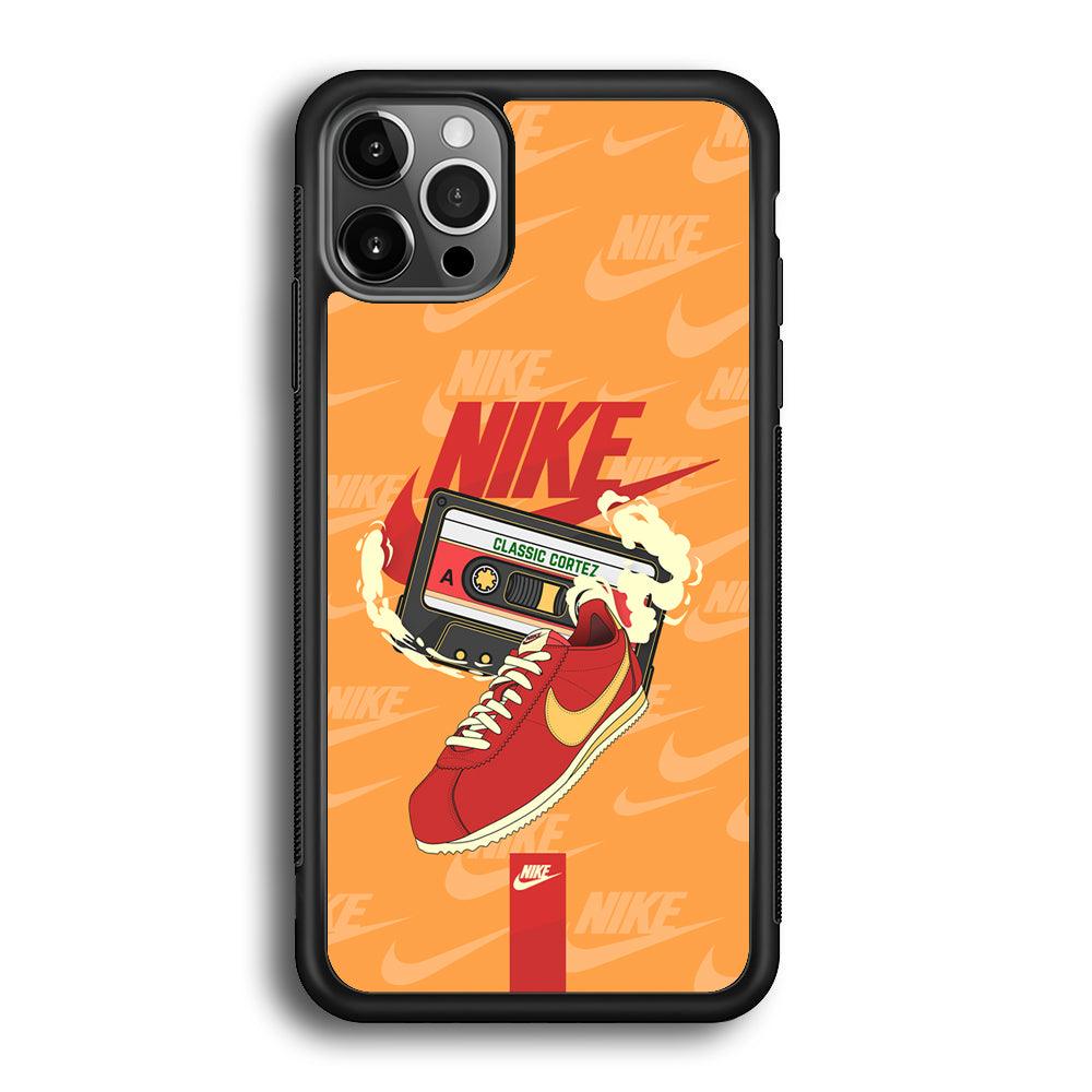 Nike Classic Stride iPhone 12 Pro Max Case-Rubber Black (2D Case)-Oxvistore