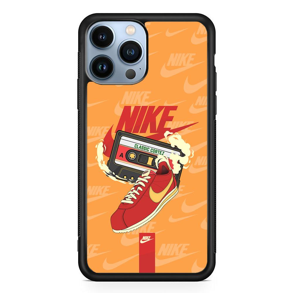 Nike Classic Stride iPhone 14 Pro Max Case-Rubber Black (2D Case)-Oxvistore