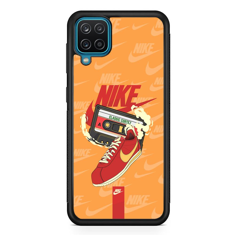 Nike Classic Stride Samsung Galaxy A12 Case-Rubber Black (2D Case)-Oxvistore