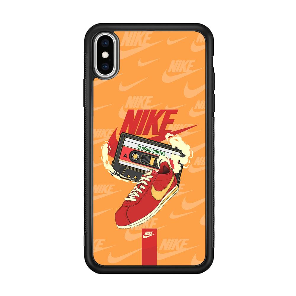Nike Classic Stride iPhone XS Case-Rubber Black (2D Case)-Oxvistore