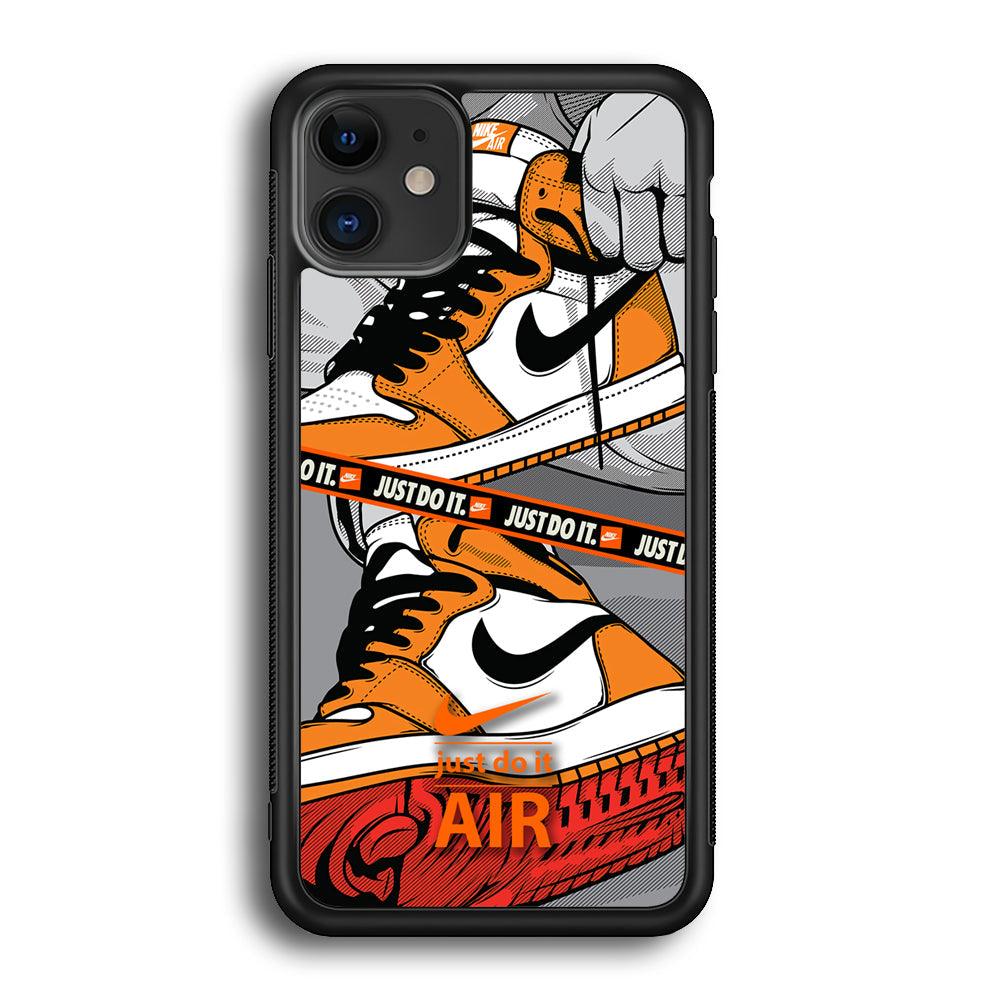 Nike Close Up The Sneaker iPhone 12 Case-Rubber Black (2D Case)-Oxvistore