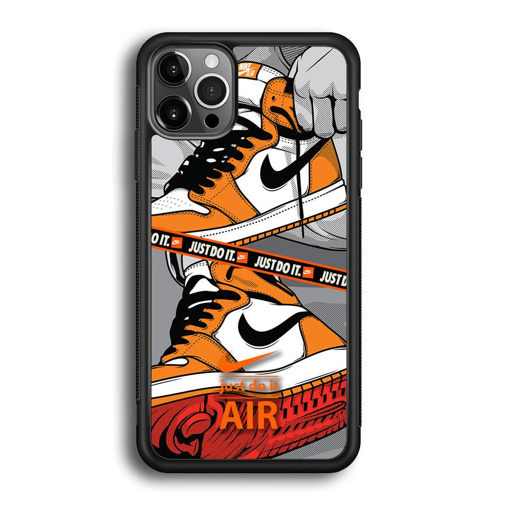 Nike Close Up The Sneaker iPhone 12 Pro Case-Rubber Black (2D Case)-Oxvistore