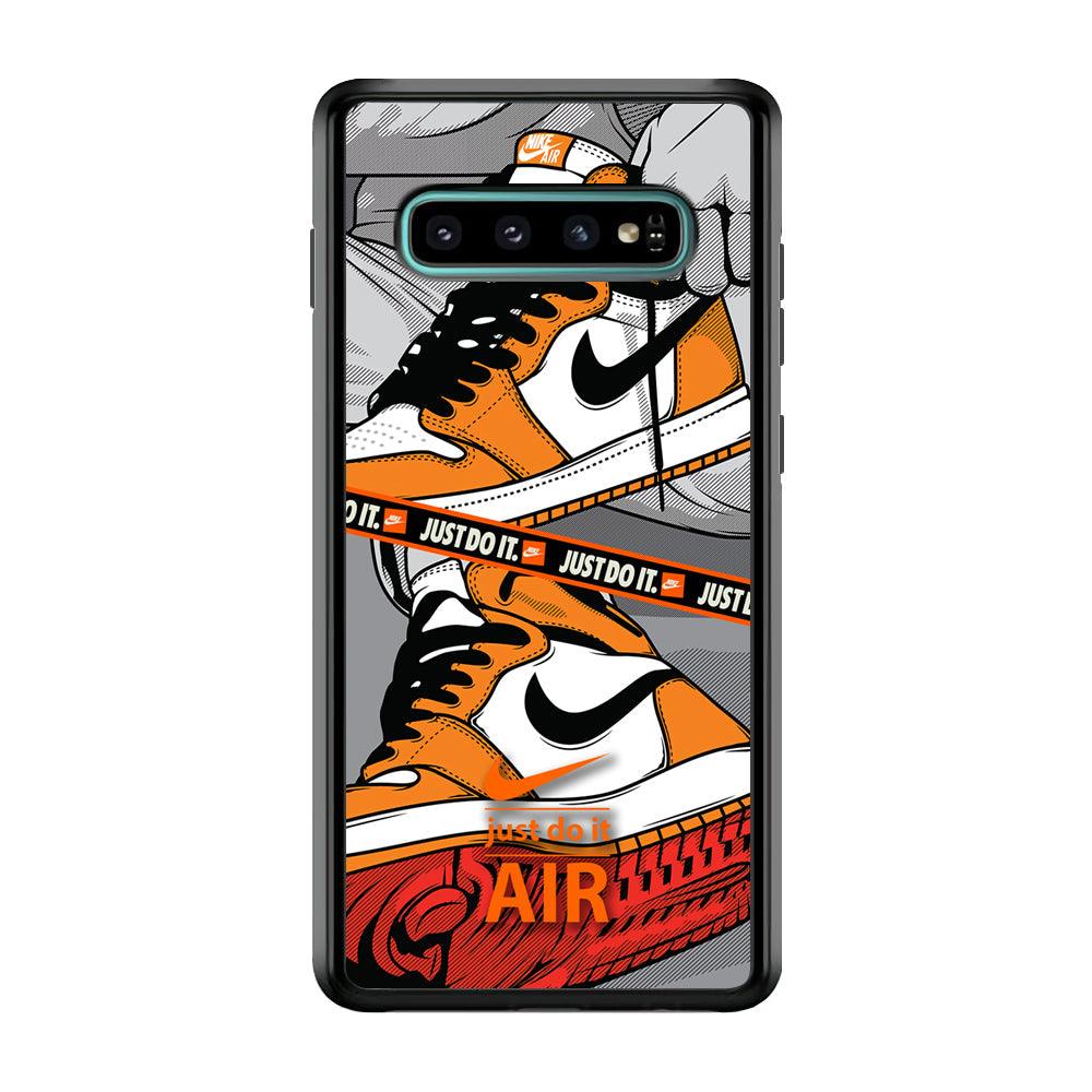 Nike Close Up The Sneaker Samsung Galaxy S10 Plus Case-Rubber Black (2D Case)-Oxvistore