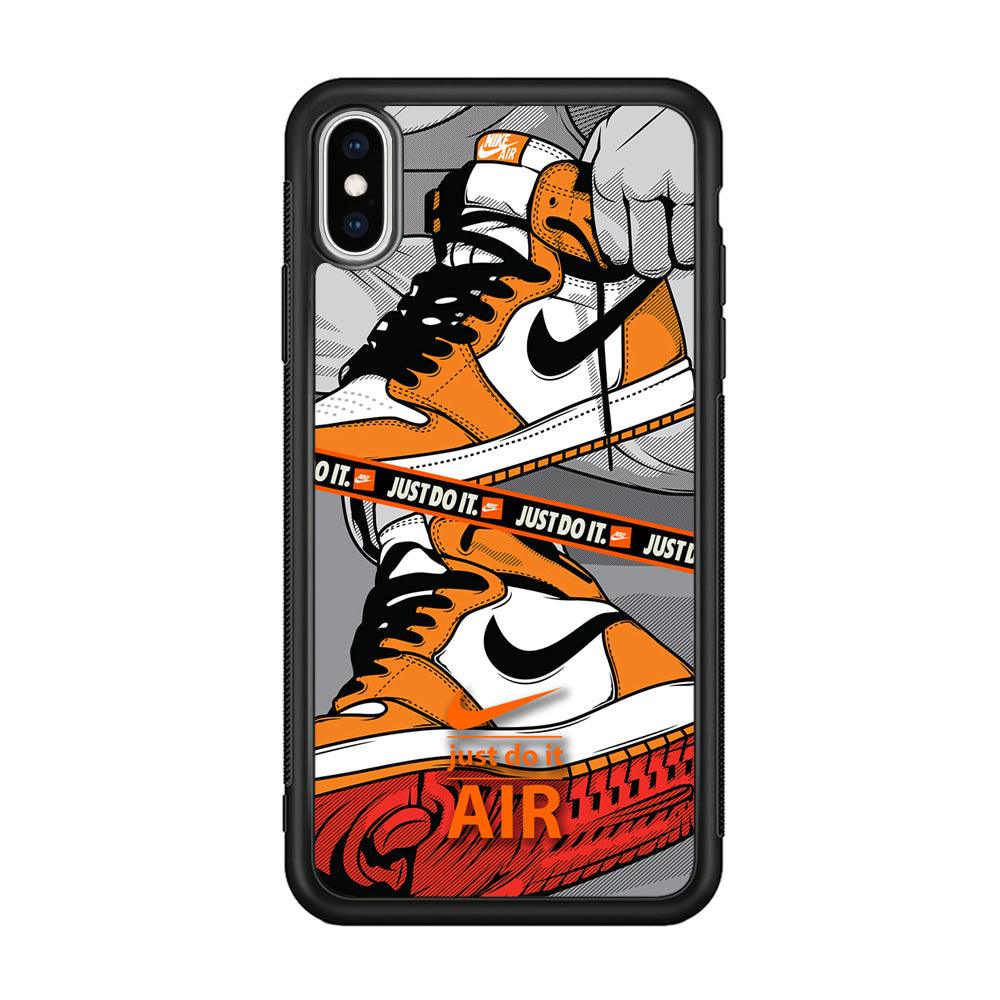 Nike Close Up The Sneaker iPhone X Case-Rubber Black (2D Case)-Oxvistore