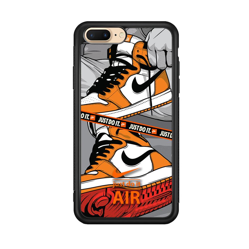Nike Close Up The Sneaker iPhone 8 Plus Case-Rubber Black (2D Case)-Oxvistore