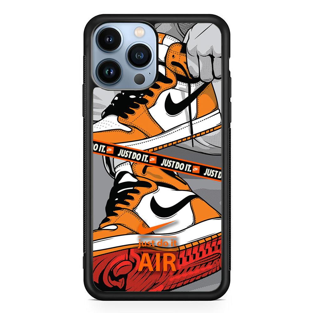 Nike Close Up The Sneaker iPhone 14 Pro Max Case-Rubber Black (2D Case)-Oxvistore