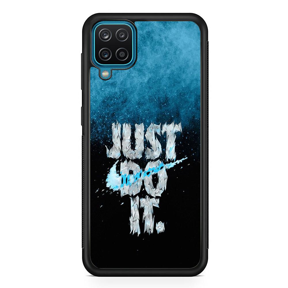 Nike Cloud Topping Samsung Galaxy A12 Case-Rubber Black (2D Case)-Oxvistore