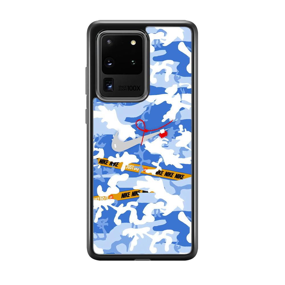 Nike Cloudy Sky Camo Samsung Galaxy S20 Ultra Case-Rubber Black (2D Case)-Oxvistore