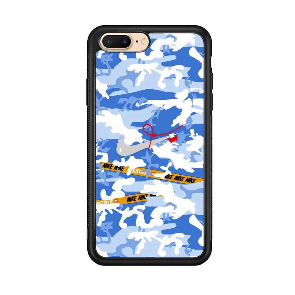 Nike Cloudy Sky Camo iPhone 8 Plus Case-Rubber Black (2D Case)-Oxvistore
