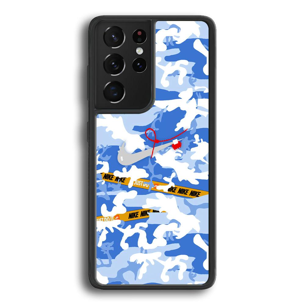 Nike Cloudy Sky Camo Samsung Galaxy S21 Ultra Case-Rubber Black (2D Case)-Oxvistore