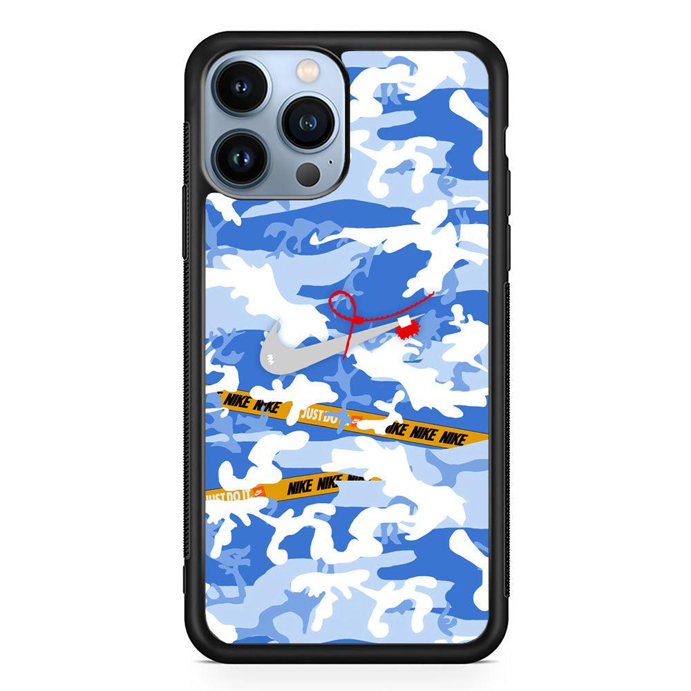 Nike Cloudy Sky Camo iPhone 14 Pro Max Case-Rubber Black (2D Case)-Oxvistore