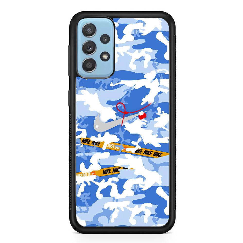 Nike Cloudy Sky Camo Samsung Galaxy A72 Case-Rubber Black (2D Case)-Oxvistore