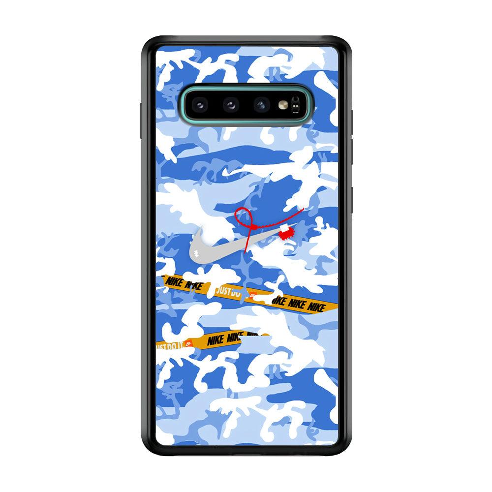 Nike Cloudy Sky Camo Samsung Galaxy S10 Case-Rubber Black (2D Case)-Oxvistore