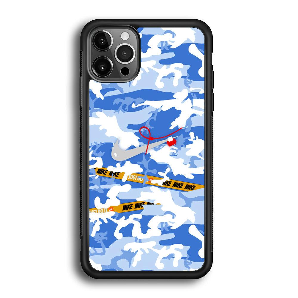 Nike Cloudy Sky Camo iPhone 12 Pro Max Case-Rubber Black (2D Case)-Oxvistore