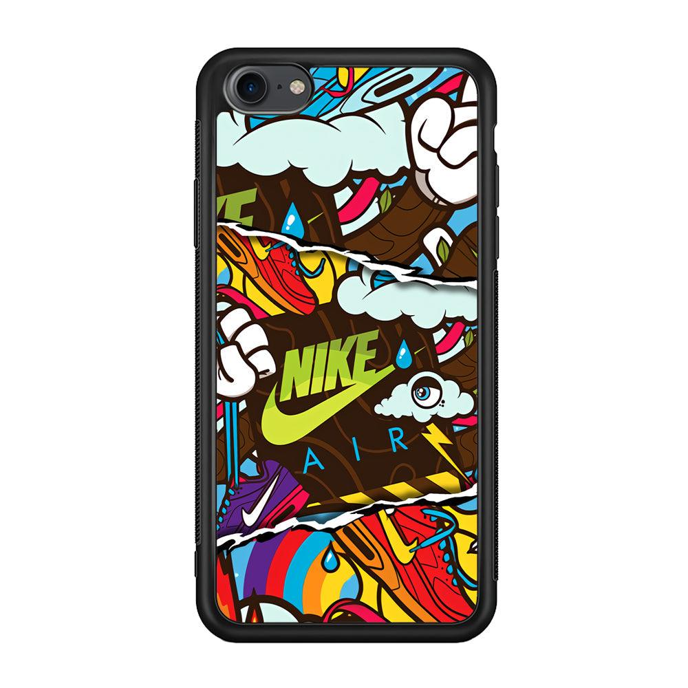 Nike Colorful Imagination iPhone 8 Case-Rubber Black (2D Case)-Oxvistore