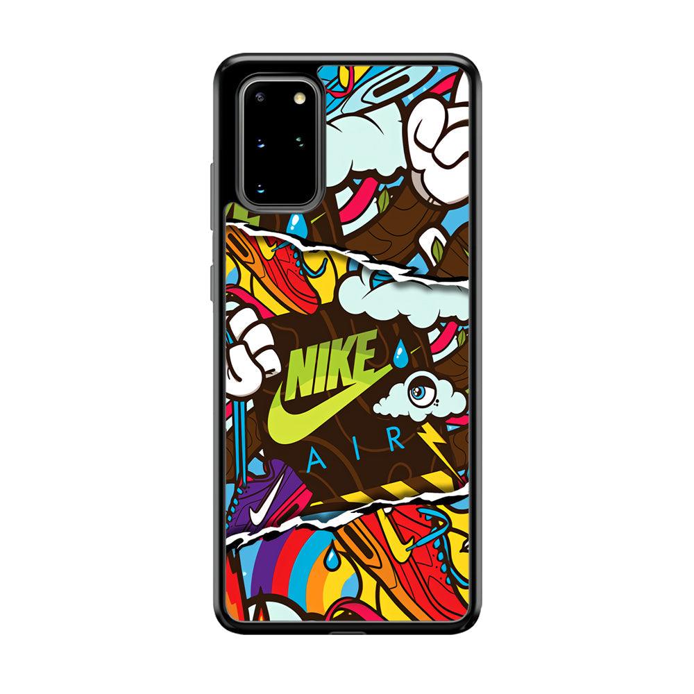 Nike Colorful Imagination Samsung Galaxy S20 Plus Case-Rubber Black (2D Case)-Oxvistore