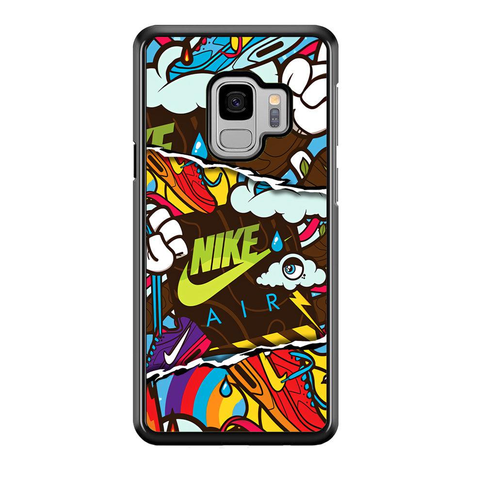 Nike Colorful Imagination Samsung Galaxy S9 Case-Rubber Black (2D Case)-Oxvistore