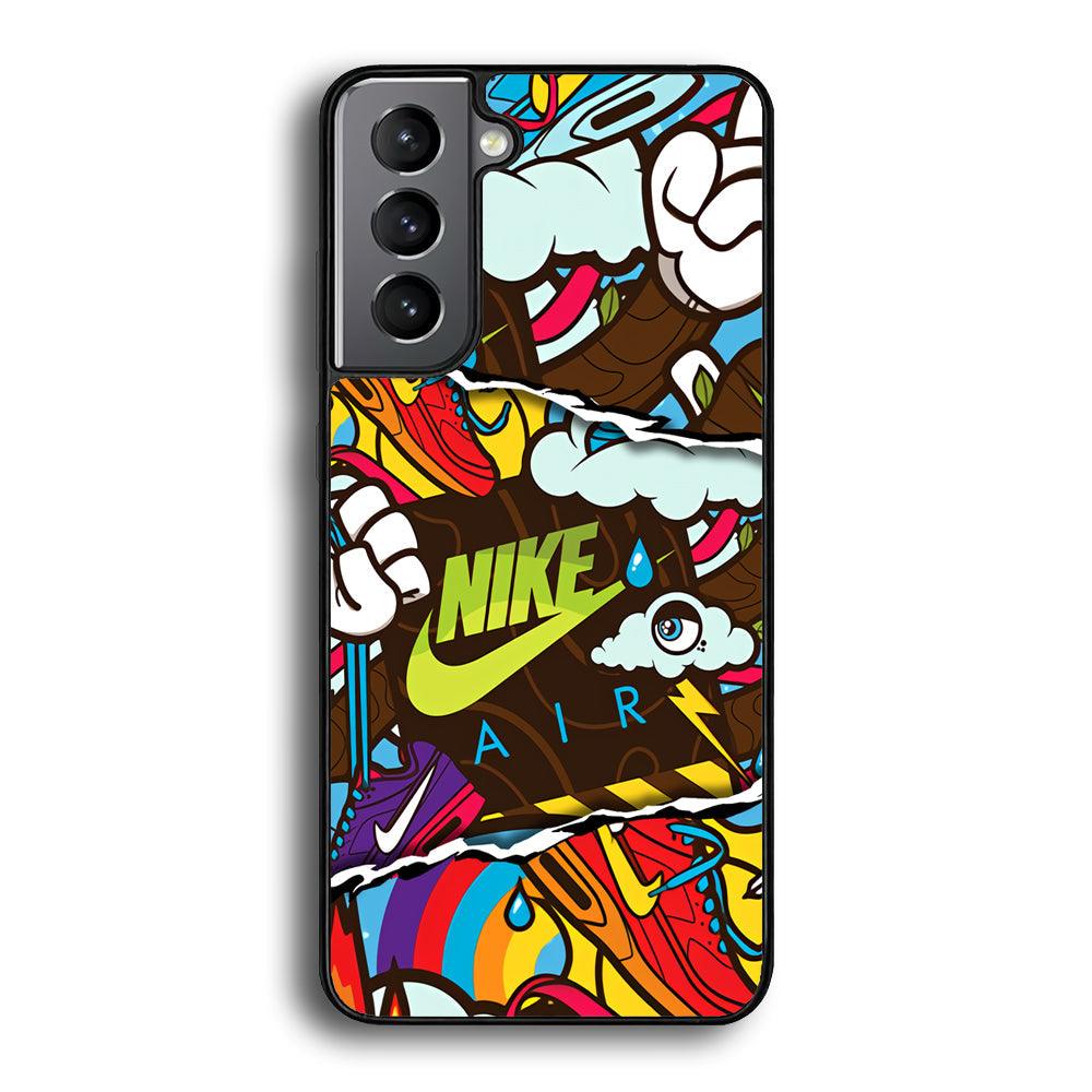 Nike Colorful Imagination Samsung Galaxy S23 Case-Rubber Black (2D Case)-Oxvistore