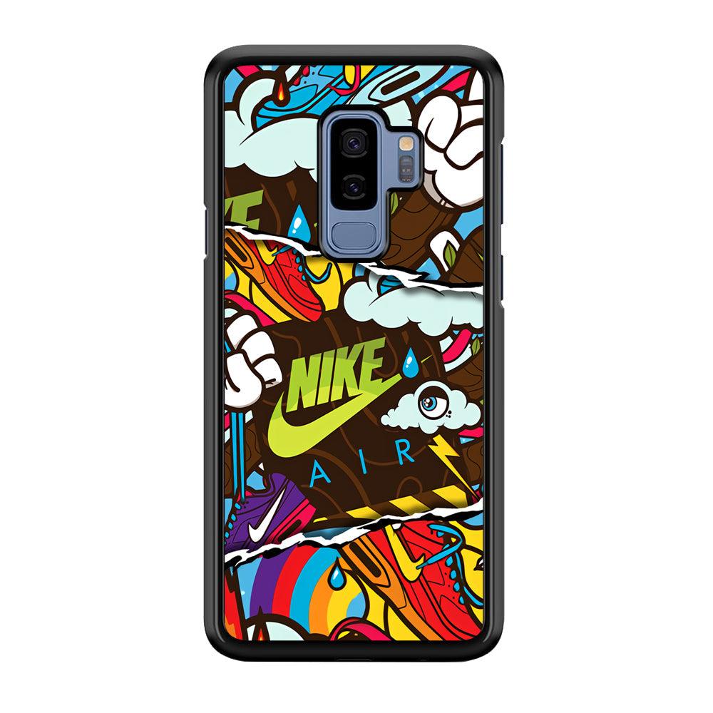 Nike Colorful Imagination Samsung Galaxy S9 Plus Case-Rubber Black (2D Case)-Oxvistore