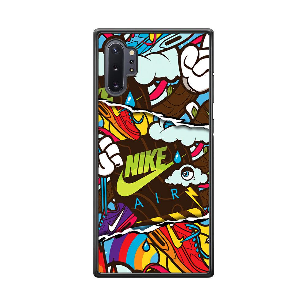Nike Colorful Imagination Samsung Galaxy Note 10 Plus Case-Rubber Black (2D Case)-Oxvistore