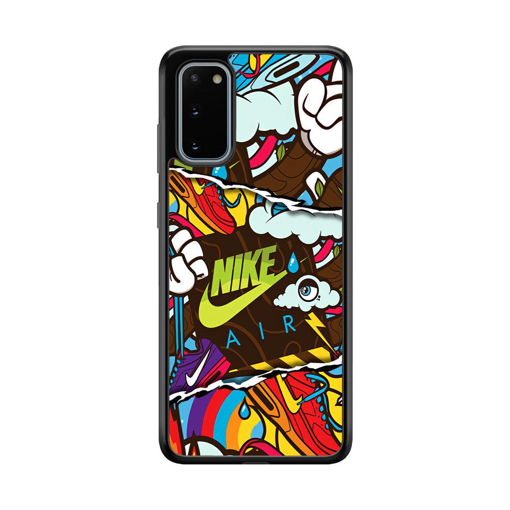Nike Colorful Imagination Samsung Galaxy S20 Case-Rubber Black (2D Case)-Oxvistore