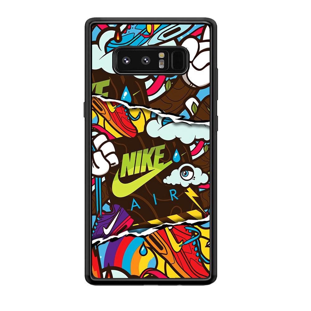 Nike Colorful Imagination Samsung Galaxy Note 8 Case-Rubber Black (2D Case)-Oxvistore